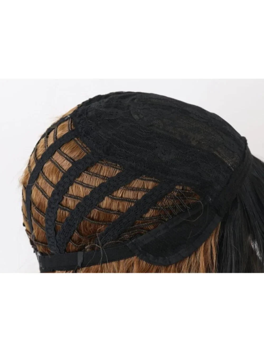 Women's Black To Brown 14 Inch Heat Resistant Synthetic Short Wavy Bob Wigs Bang
